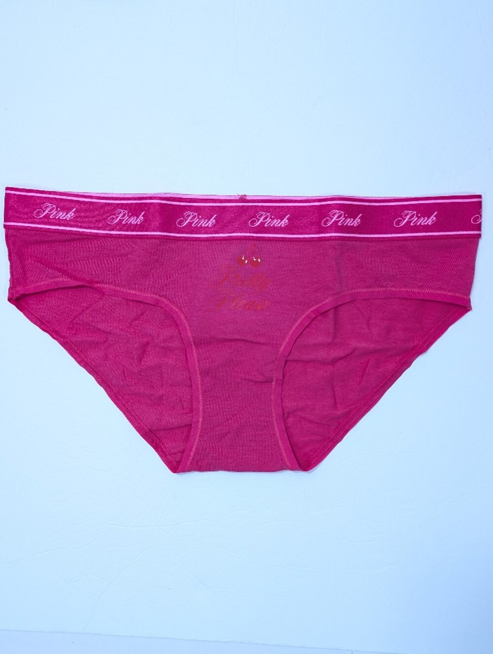 Victoria's Secret Pink Logo Cotton Hiphugger Medium VS Women Panty cherry 7jgn - Picture 6 of 8